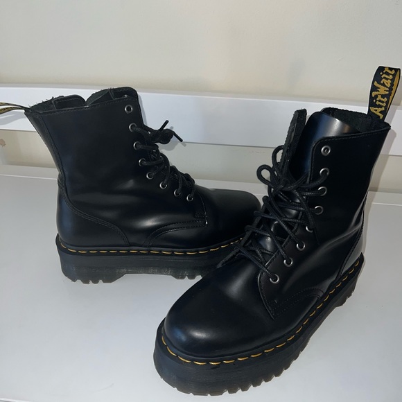 Dr. Martens “Jadon” Smooth Leather Platform Boots - Black - Picture 4 of 9